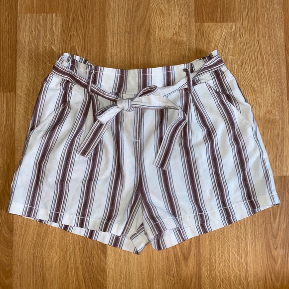 Ci Sono High-waisted Pinstripe Shorts - Picture 1 of 4